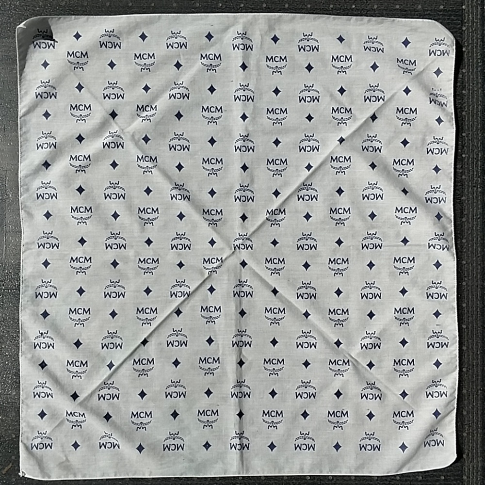MCM Handkerchief Scarf Blue & White